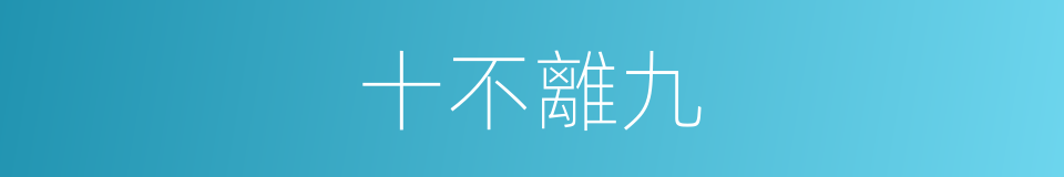 十不離九的意思