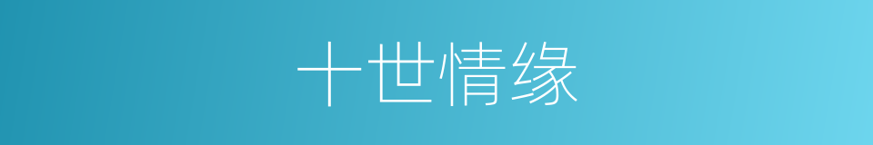 十世情缘的同义词