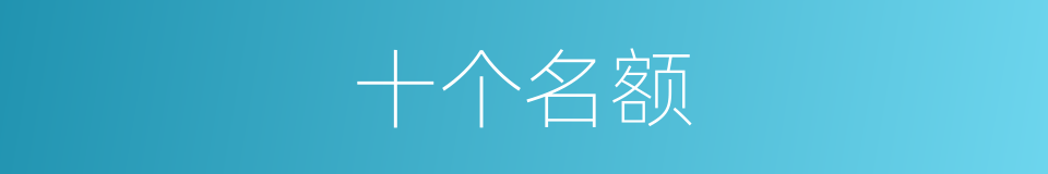 十个名额的同义词