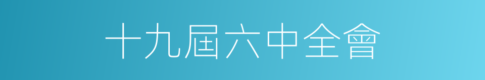 十九屆六中全會的同義詞