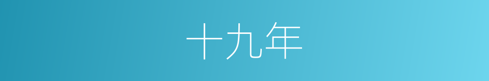 十九年的同义词