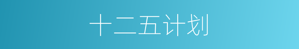 十二五计划的同义词