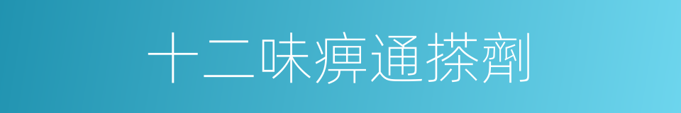 十二味痹通搽劑的同義詞