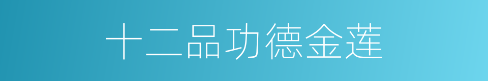十二品功德金莲的同义词