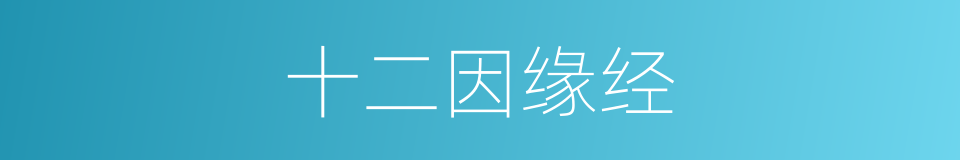 十二因缘经的同义词