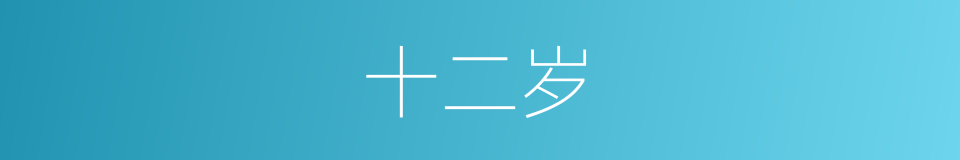 十二岁的同义词