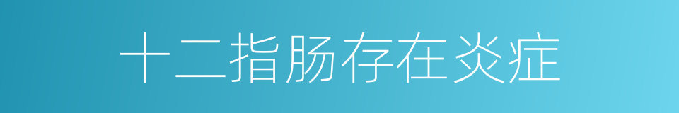 十二指肠存在炎症的同义词