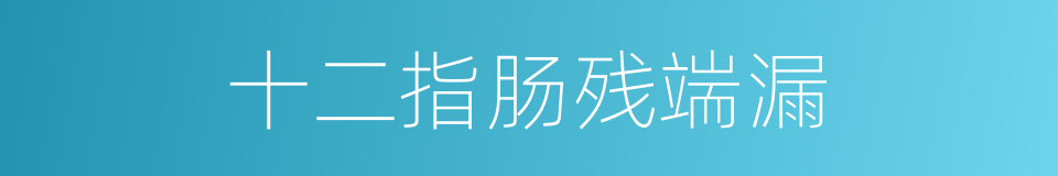 十二指肠残端漏的同义词