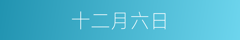十二月六日的同义词
