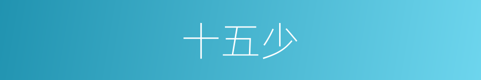 十五少的同义词