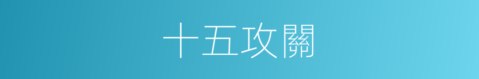 十五攻關的同義詞