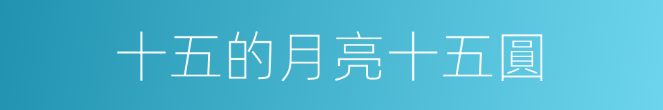 十五的月亮十五圓的同義詞