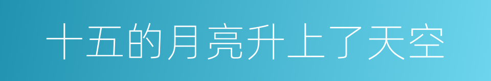 十五的月亮升上了天空的同义词