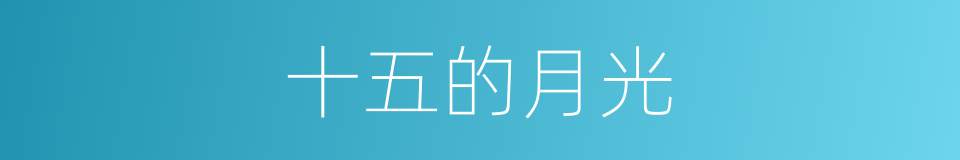 十五的月光的同义词