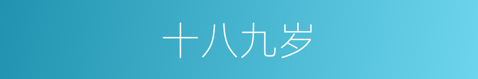 十八九岁的同义词