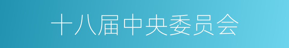 十八届中央委员会的同义词