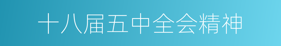 十八届五中全会精神的同义词