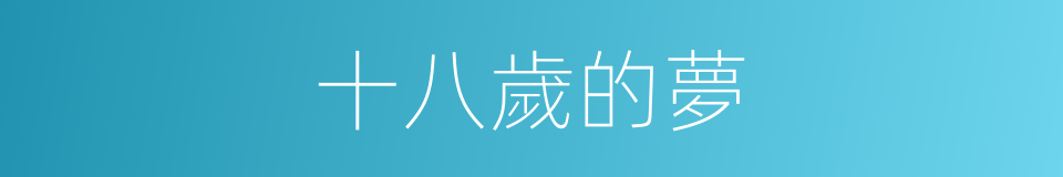 十八歲的夢的同義詞