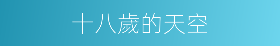 十八歲的天空的同義詞