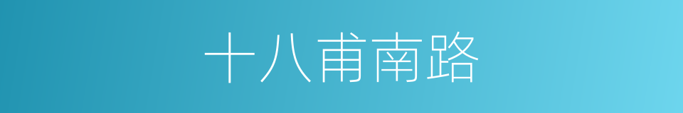十八甫南路的同义词