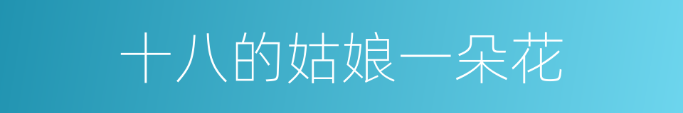 十八的姑娘一朵花的同义词
