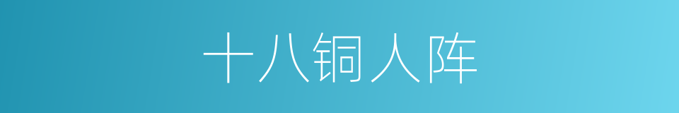 十八铜人阵的同义词