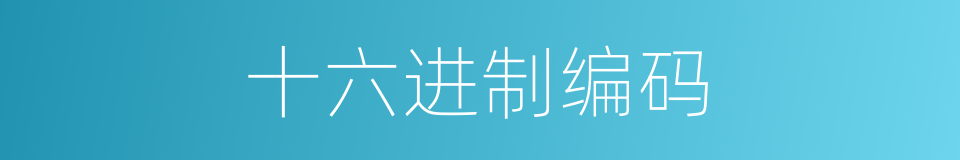 十六进制编码的同义词