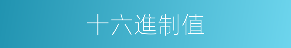 十六進制值的同義詞