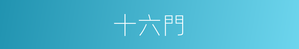 十六門的同義詞