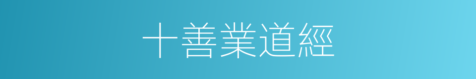 十善業道經的同義詞