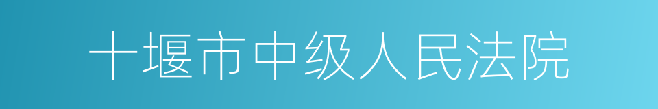 十堰市中级人民法院的同义词