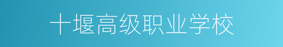 十堰高级职业学校的同义词