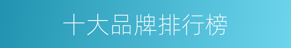 十大品牌排行榜的同义词