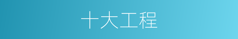 十大工程的同义词