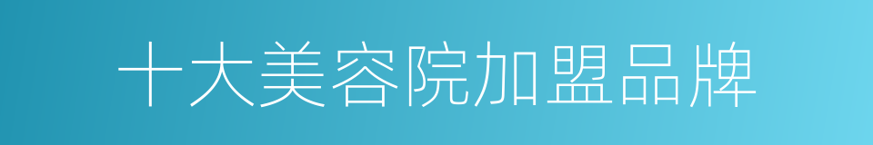 十大美容院加盟品牌的同义词