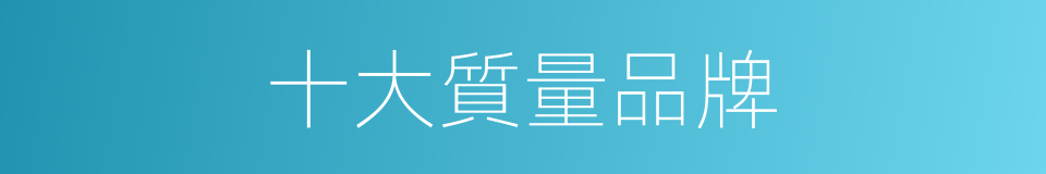 十大質量品牌的同義詞