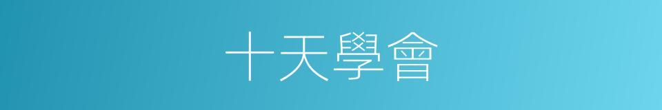 十天學會的同義詞