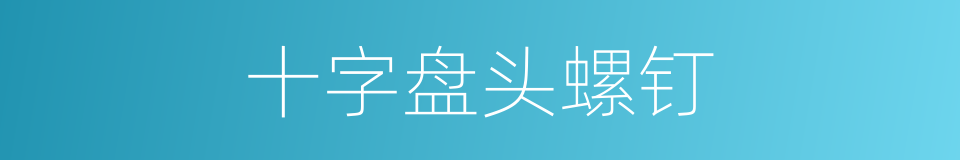十字盘头螺钉的同义词
