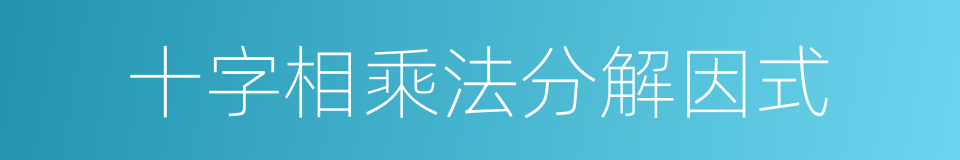 十字相乘法分解因式的同义词