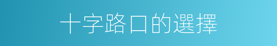 十字路口的選擇的同義詞