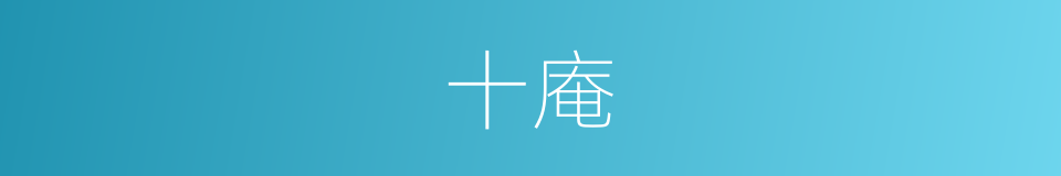 十庵的同义词