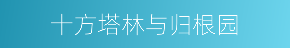十方塔林与归根园的同义词