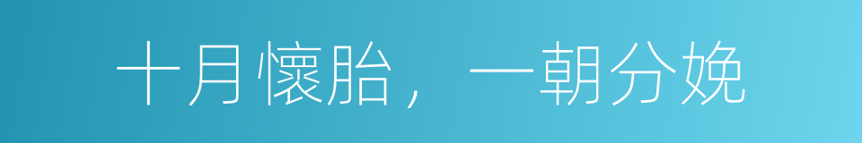 十月懷胎，一朝分娩的同義詞