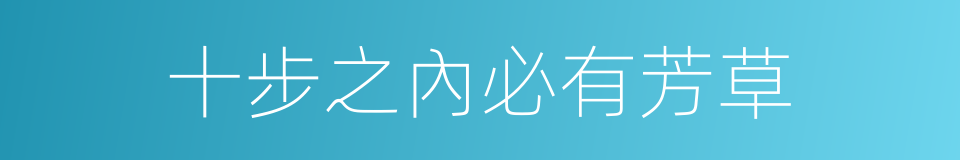 十步之內必有芳草的同義詞