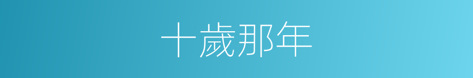 十歲那年的同義詞
