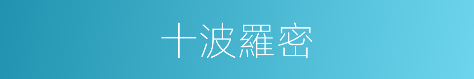 十波羅密的同義詞