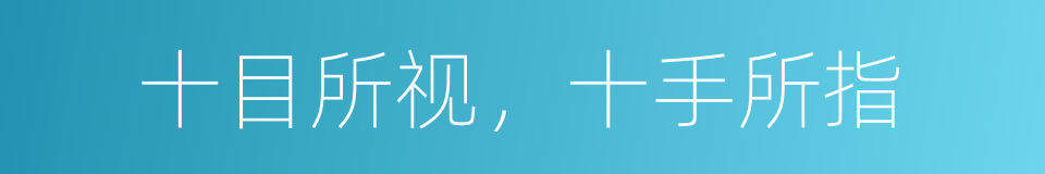 十目所视，十手所指的意思