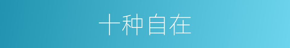 十种自在的同义词
