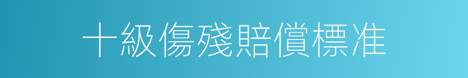 十級傷殘賠償標准的同義詞