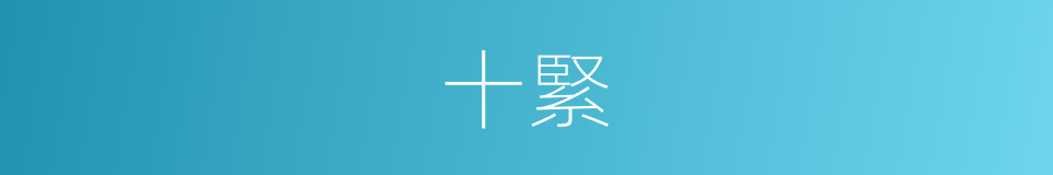 十緊的意思